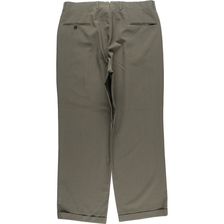 Vintage 70s-80'S Men's Two-pleat Slacks, Size W37 unclear gray type Vintage Second Hand
