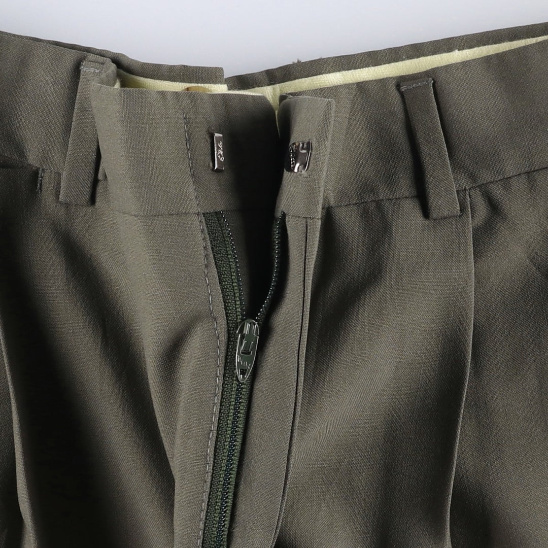 Vintage 70s-80'S Men's Two-pleat Slacks, Size W37 unclear gray type Vintage Second Hand