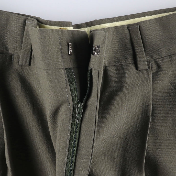 Vintage 70s-80'S Men's Two-pleat Slacks, Size W37 unclear gray type Vintage Second Hand