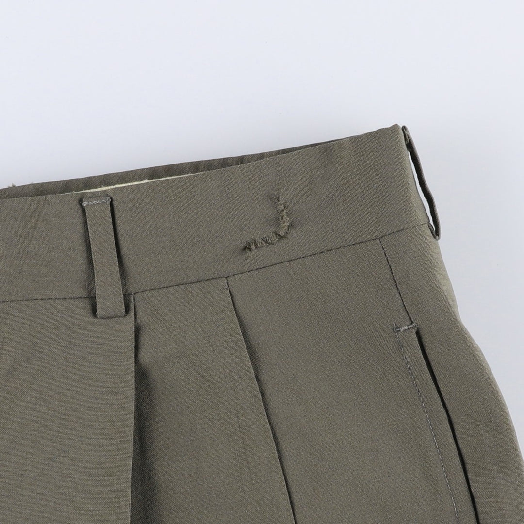 Vintage 70s-80'S Men's Two-pleat Slacks, Size W37 unclear gray type Vintage Second Hand