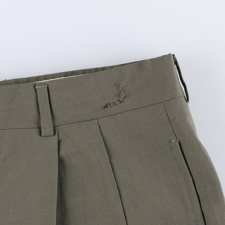 Vintage 70s-80'S Men's Two-pleat Slacks, Size W37 unclear gray type Vintage Second Hand