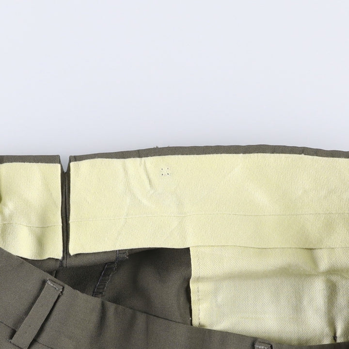 Vintage 70s-80'S Men's Two-pleat Slacks, Size W37 unclear gray type Vintage Second Hand