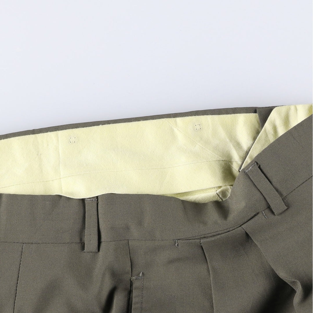 Vintage 70s-80'S Men's Two-pleat Slacks, Size W37 unclear gray type Vintage Second Hand