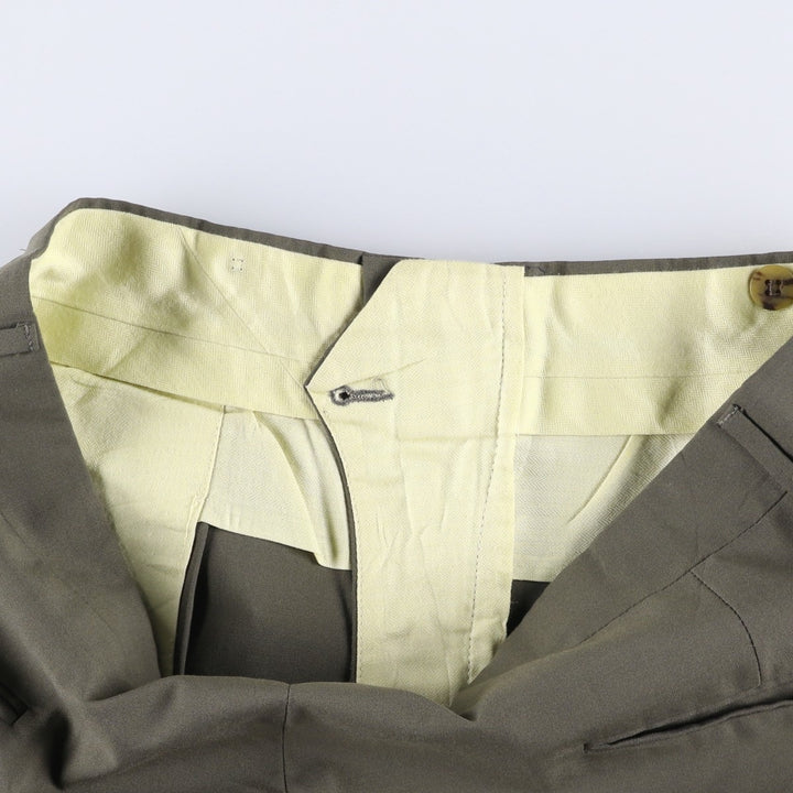 Vintage 70s-80'S Men's Two-pleat Slacks, Size W37 unclear gray type Vintage Second Hand