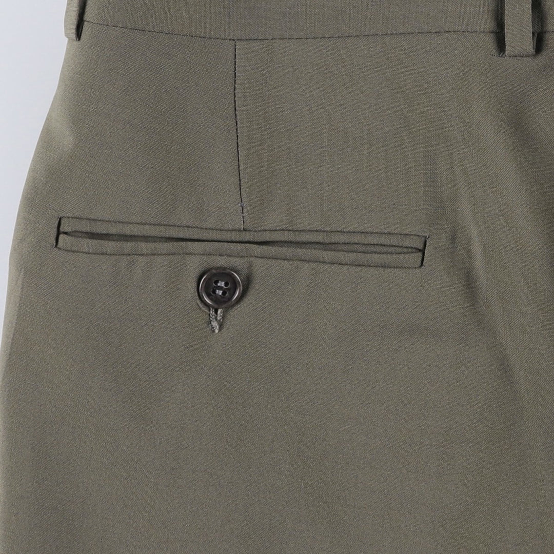 Vintage 70s-80'S Men's Two-pleat Slacks, Size W37 unclear gray type Vintage Second Hand
