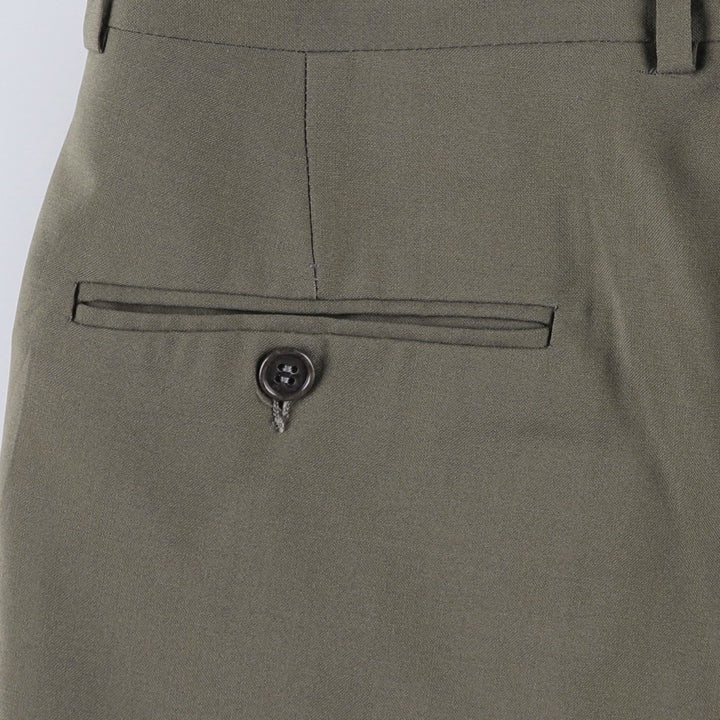 Vintage 70s-80'S Men's Two-pleat Slacks, Size W37 unclear gray type Vintage Second Hand