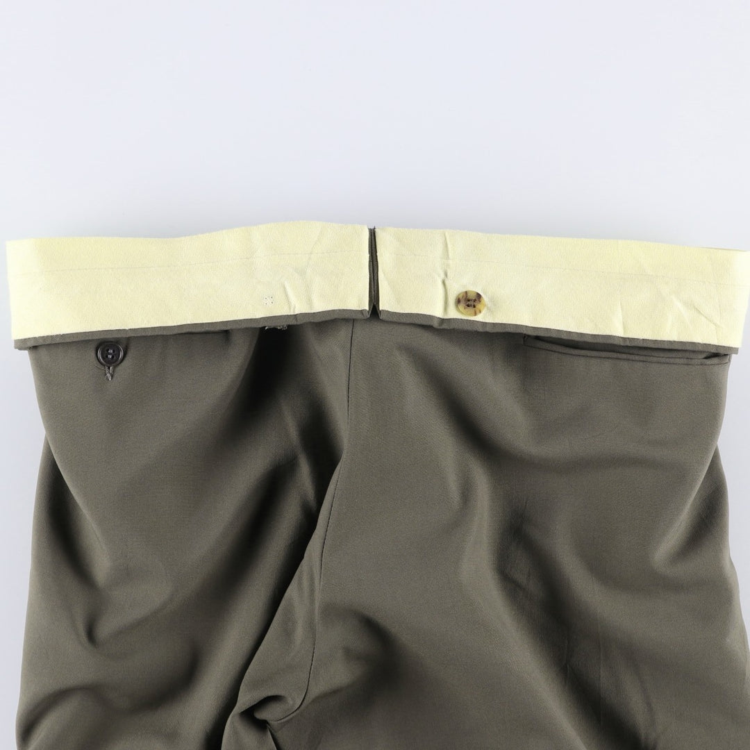 Vintage 70s-80'S Men's Two-pleat Slacks, Size W37 unclear gray type Vintage Second Hand