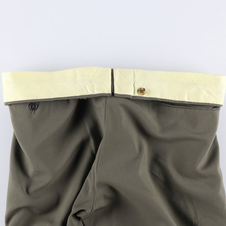 Vintage 70s-80'S Men's Two-pleat Slacks, Size W37 unclear gray type Vintage Second Hand