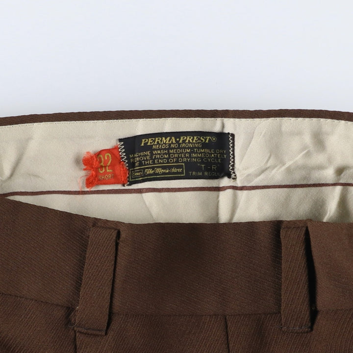 Vintage 1970'S Sears The Men's Store flare pants, men's size W32 unclear brown type Vintage Second Hand