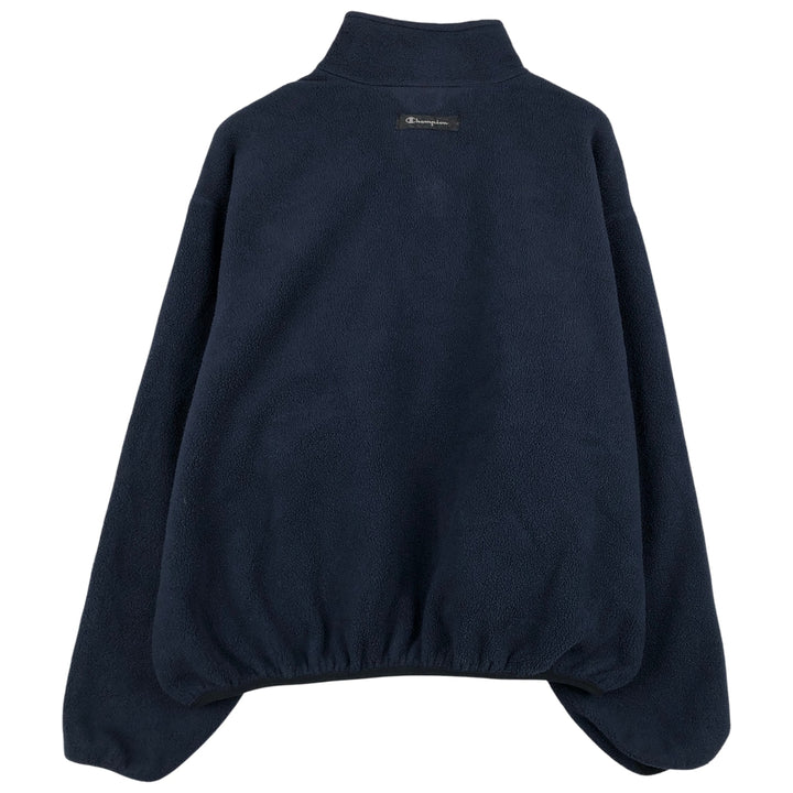 90s-00'S Champion Authentic Athletic Apparel Half-Zip Fleece Pullover, Made in USA, Men's XL polyester navy blue type Vintage Second Hand