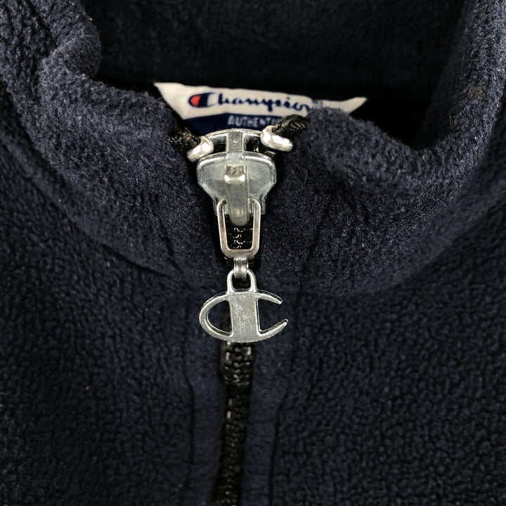 90s-00'S Champion Authentic Athletic Apparel Half-Zip Fleece Pullover, Made in USA, Men's XL polyester navy blue type Vintage Second Hand