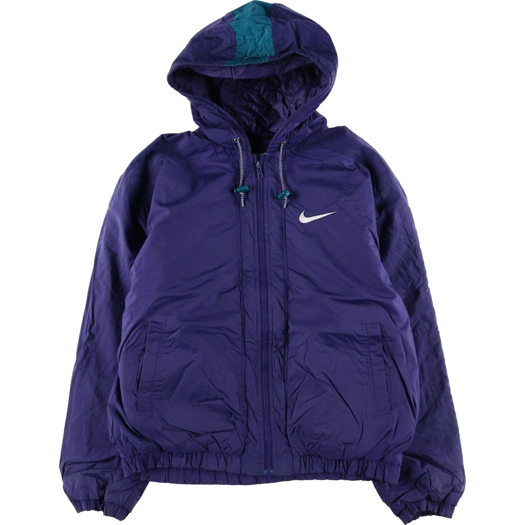 90'S Nike padded hoodie/puffer jacket, women's size M, vintage polyester purple type Vintage Second Hand