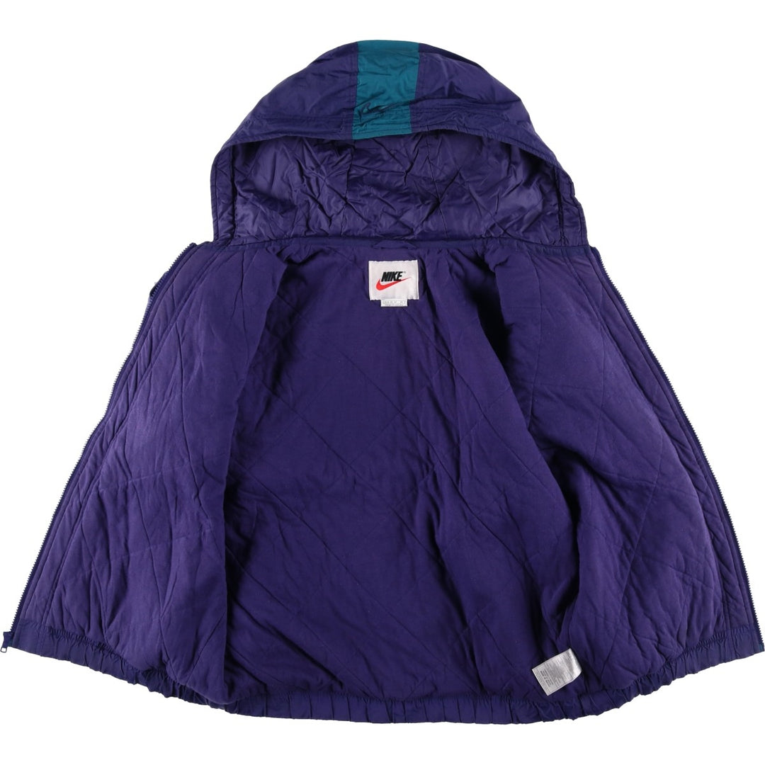 90'S Nike padded hoodie/puffer jacket, women's size M, vintage polyester purple type Vintage Second Hand