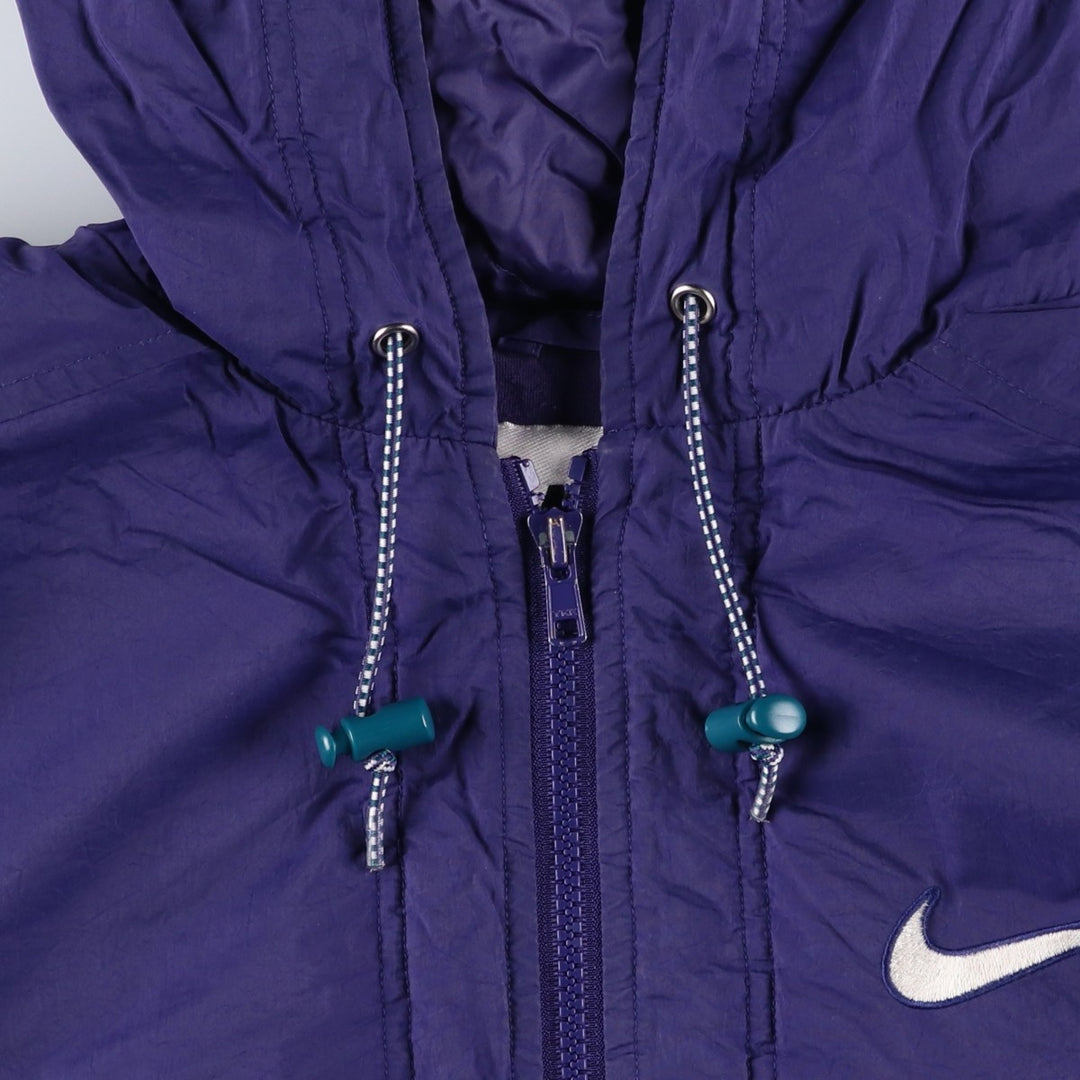 90'S Nike padded hoodie/puffer jacket, women's size M, vintage polyester purple type Vintage Second Hand
