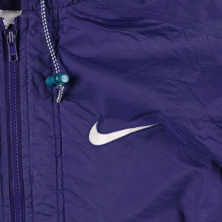 90'S Nike padded hoodie/puffer jacket, women's size M, vintage polyester purple type Vintage Second Hand