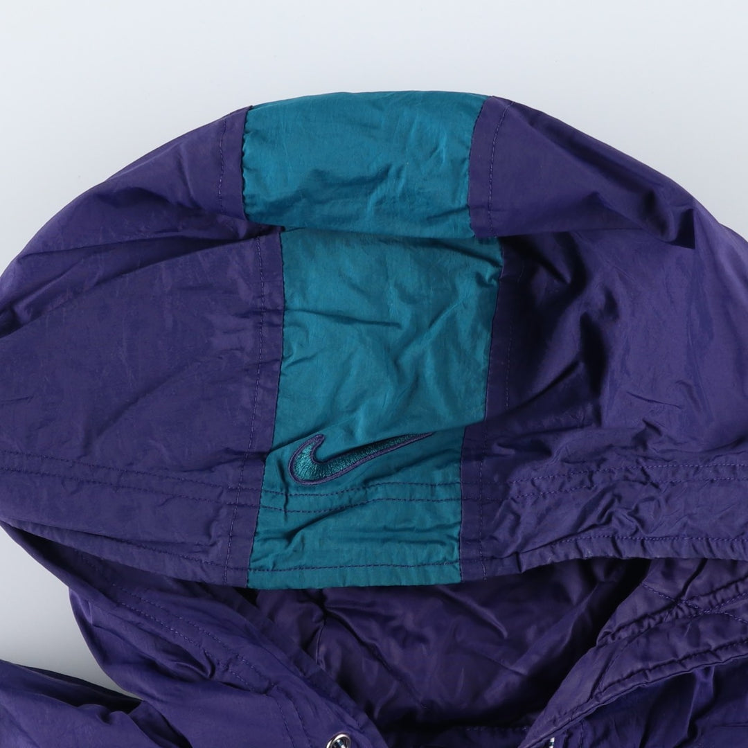 90'S Nike padded hoodie/puffer jacket, women's size M, vintage polyester purple type Vintage Second Hand