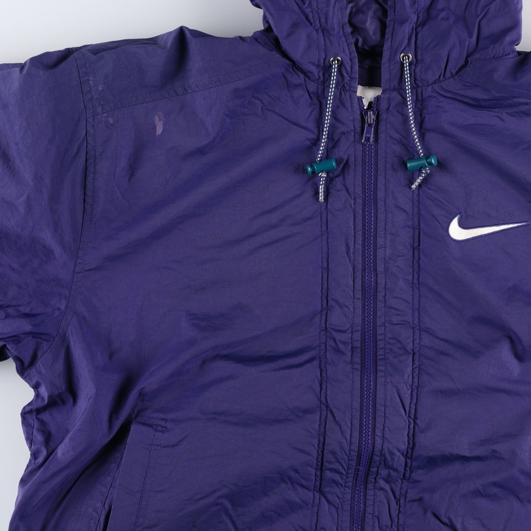 90'S Nike padded hoodie/puffer jacket, women's size M, vintage polyester purple type Vintage Second Hand