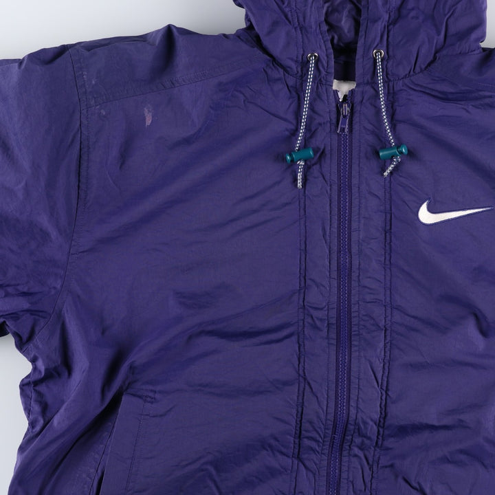 90'S Nike padded hoodie/puffer jacket, women's size M, vintage polyester purple type Vintage Second Hand