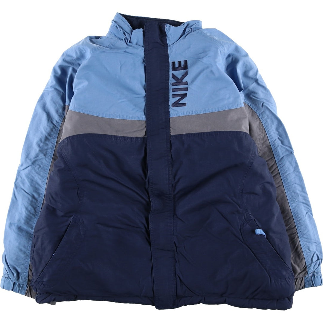 2000'S Nike reversible padded puffer jacket, women's size XL Nylon Blue type light blue Vintage Second Hand