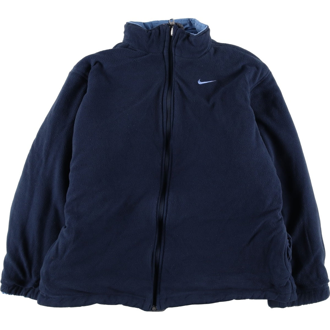 2000'S Nike reversible padded puffer jacket, women's size XL Nylon Blue type light blue Vintage Second Hand