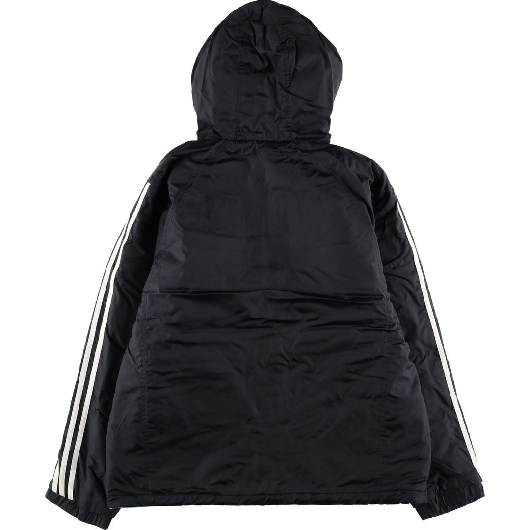 2000'S adidas reversible padded hoodie/puffer jacket, women's size L Nylon black type Vintage Second Hand