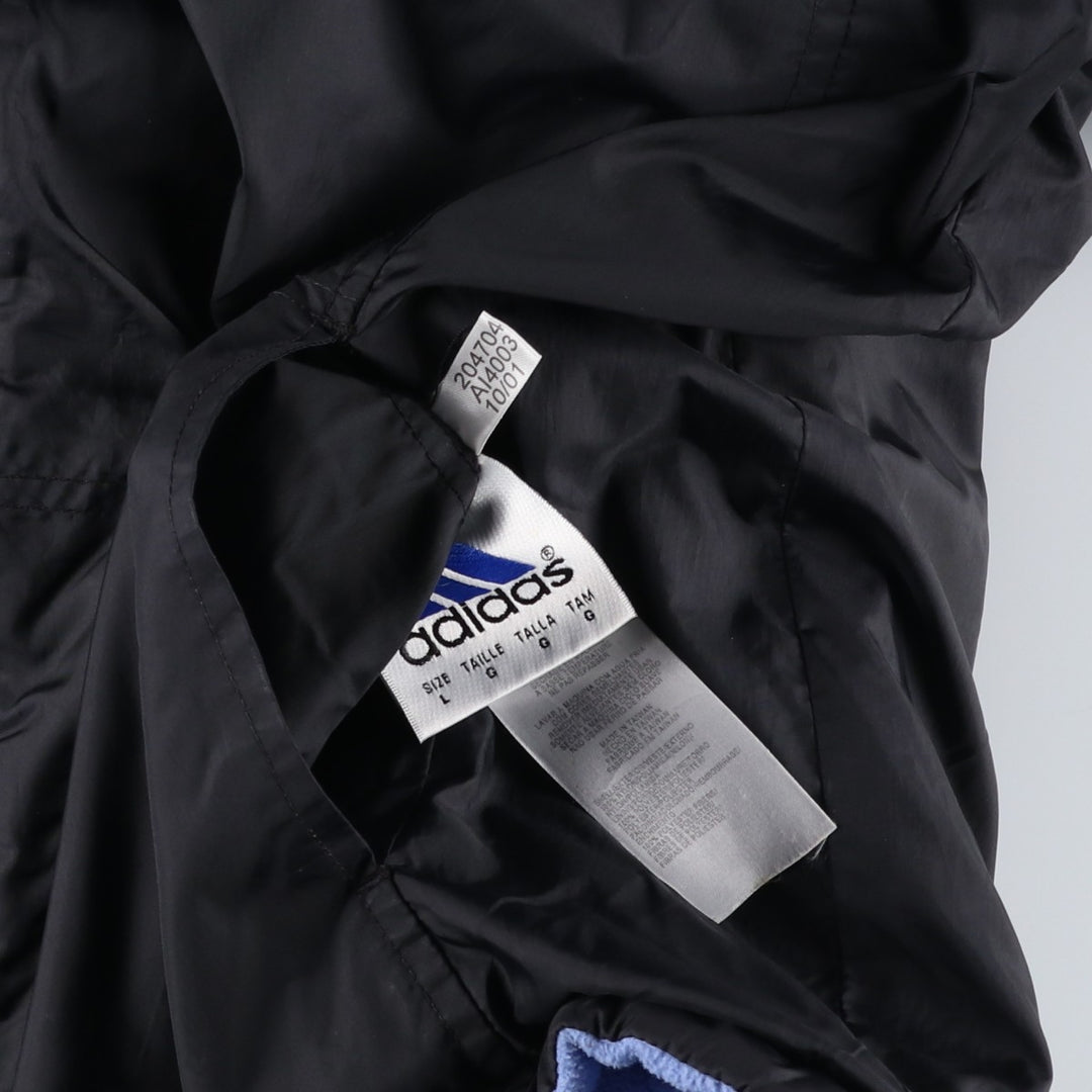 2000'S adidas reversible padded hoodie/puffer jacket, women's size L Nylon black type Vintage Second Hand