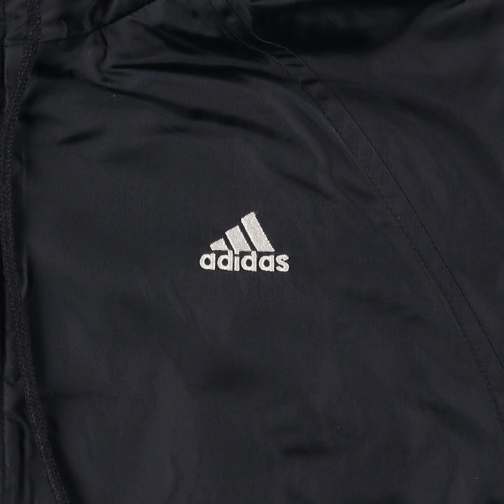 2000'S adidas reversible padded hoodie/puffer jacket, women's size L Nylon black type Vintage Second Hand