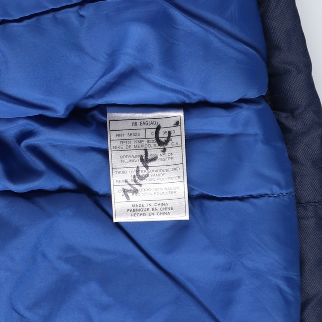 90'S Nike padded hoodie/puffer jacket, women's size L, vintage Nylon navy blue type Vintage Second Hand