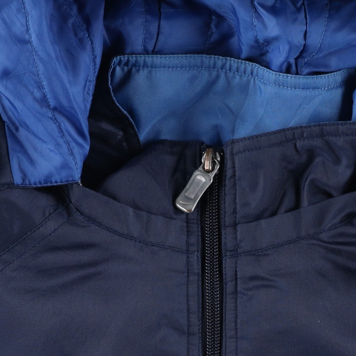 90'S Nike padded hoodie/puffer jacket, women's size L, vintage Nylon navy blue type Vintage Second Hand
