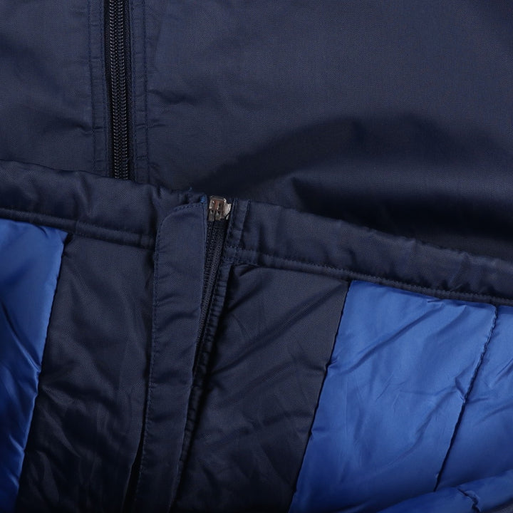 90'S Nike padded hoodie/puffer jacket, women's size L, vintage Nylon navy blue type Vintage Second Hand