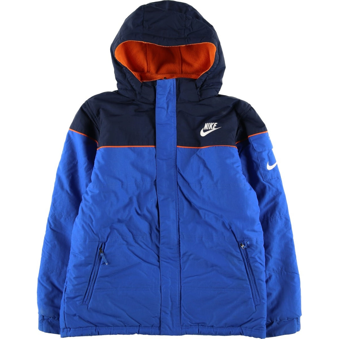 2000'S Nike reversible puffer jacket with padding, size XL, women's Nylon blue type Vintage Second Hand