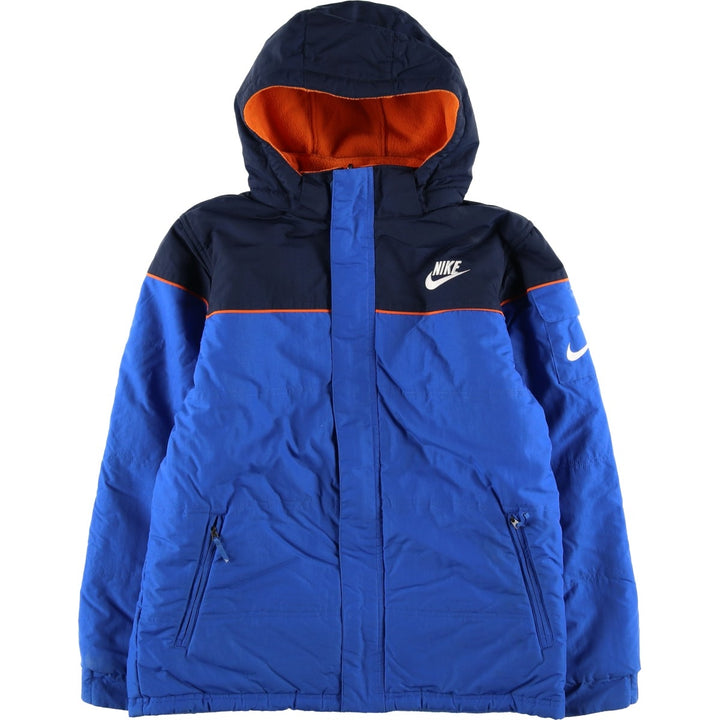 2000'S Nike reversible puffer jacket with padding, size XL, women's Nylon blue type Vintage Second Hand