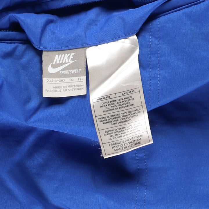 2000'S Nike reversible puffer jacket with padding, size XL, women's Nylon blue type Vintage Second Hand