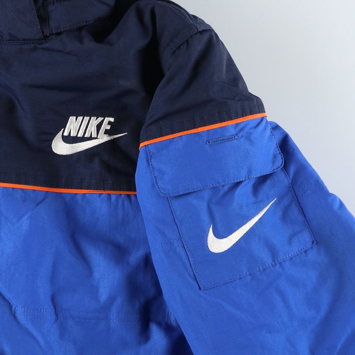 2000'S Nike reversible puffer jacket with padding, size XL, women's Nylon blue type Vintage Second Hand