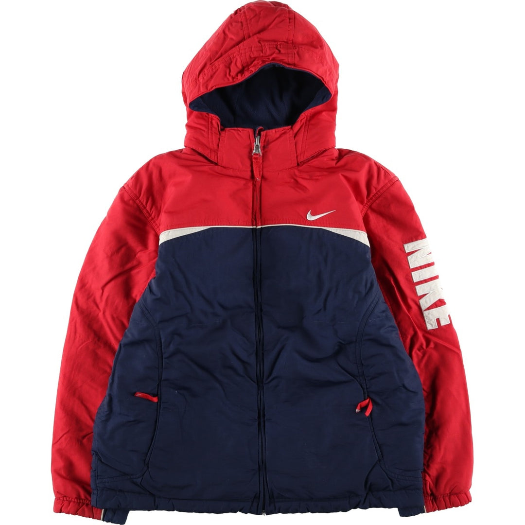 2000'S Nike Reversible Padded Parka Puffer Jacket, Women's, Size XL Nylon red type Vintage Second Hand