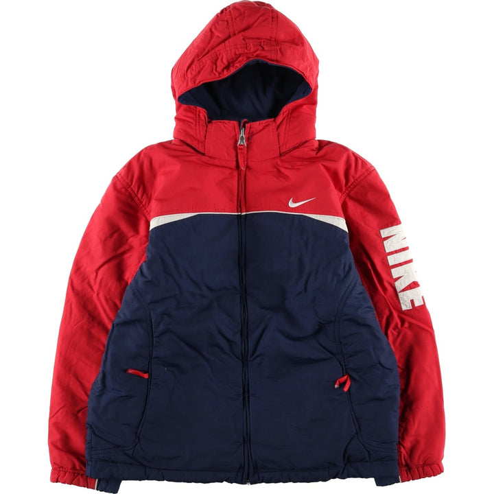 2000'S Nike Reversible Padded Parka Puffer Jacket, Women's, Size XL Nylon red type Vintage Second Hand