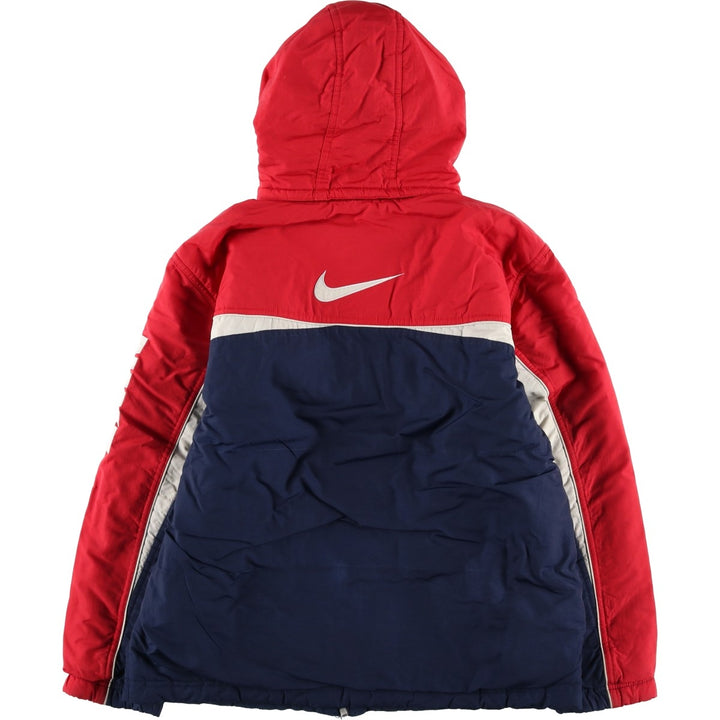 2000'S Nike Reversible Padded Parka Puffer Jacket, Women's, Size XL Nylon red type Vintage Second Hand