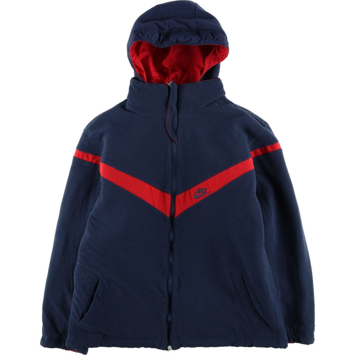 2000'S Nike Reversible Padded Parka Puffer Jacket, Women's, Size XL Nylon red type Vintage Second Hand
