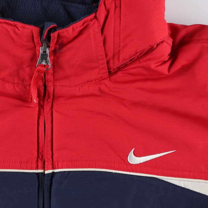 2000'S Nike Reversible Padded Parka Puffer Jacket, Women's, Size XL Nylon red type Vintage Second Hand