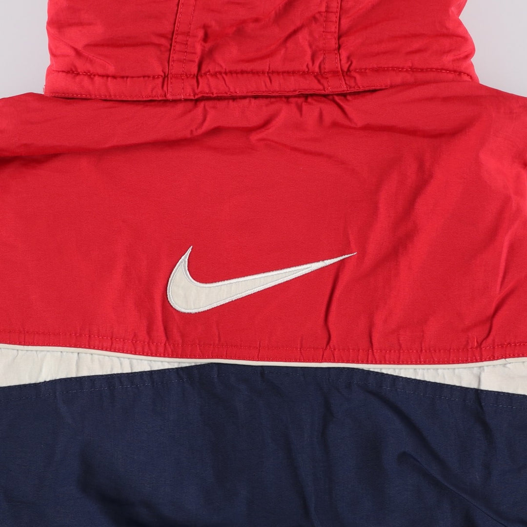2000'S Nike Reversible Padded Parka Puffer Jacket, Women's, Size XL Nylon red type Vintage Second Hand