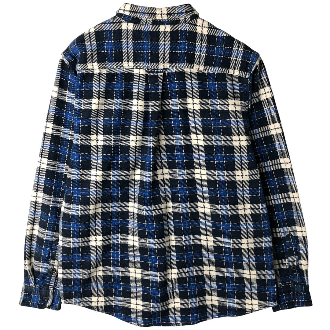 ORVIS Long Sleeve Heavy Flannel Check Shirt, Men's Size L cotton blue type Vintage Second Hand