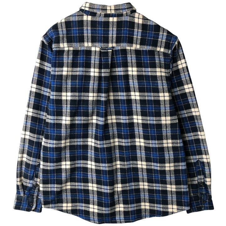 ORVIS Long Sleeve Heavy Flannel Check Shirt, Men's Size L cotton blue type Vintage Second Hand