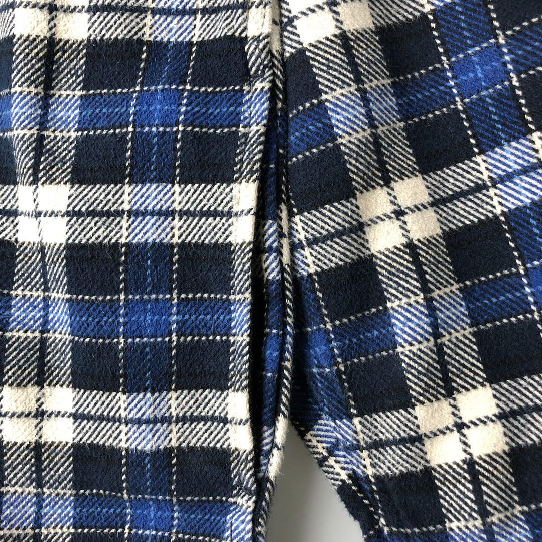 ORVIS Long Sleeve Heavy Flannel Check Shirt, Men's Size L cotton blue type Vintage Second Hand
