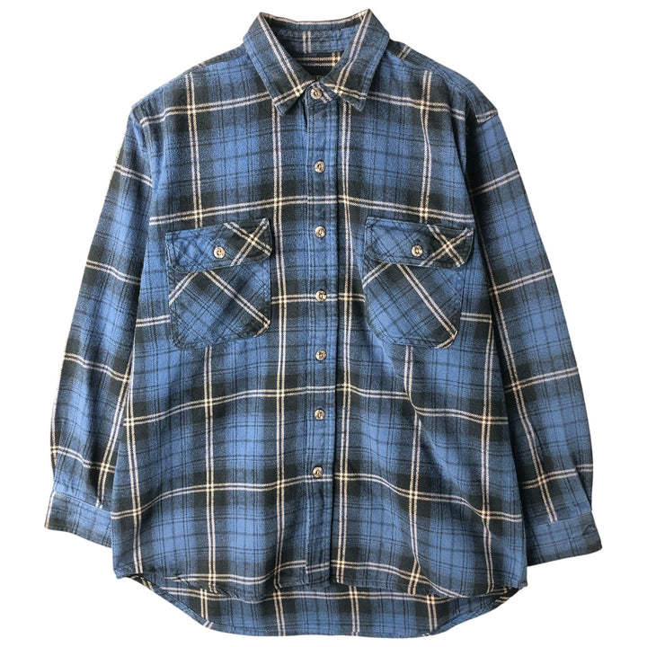 FIELD AND STREAM Long Sleeve Flannel Check Shirt, Men's Size M cotton blue type Vintage Second Hand