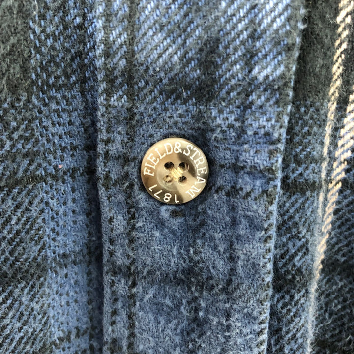FIELD AND STREAM Long Sleeve Flannel Check Shirt, Men's Size M cotton blue type Vintage Second Hand