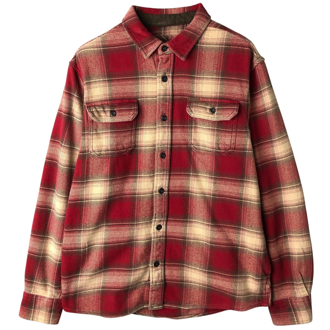 ORVIS Ombre Check Long Sleeve Flannel Check Shirt, Men's Size L cotton red type Vintage Second Hand