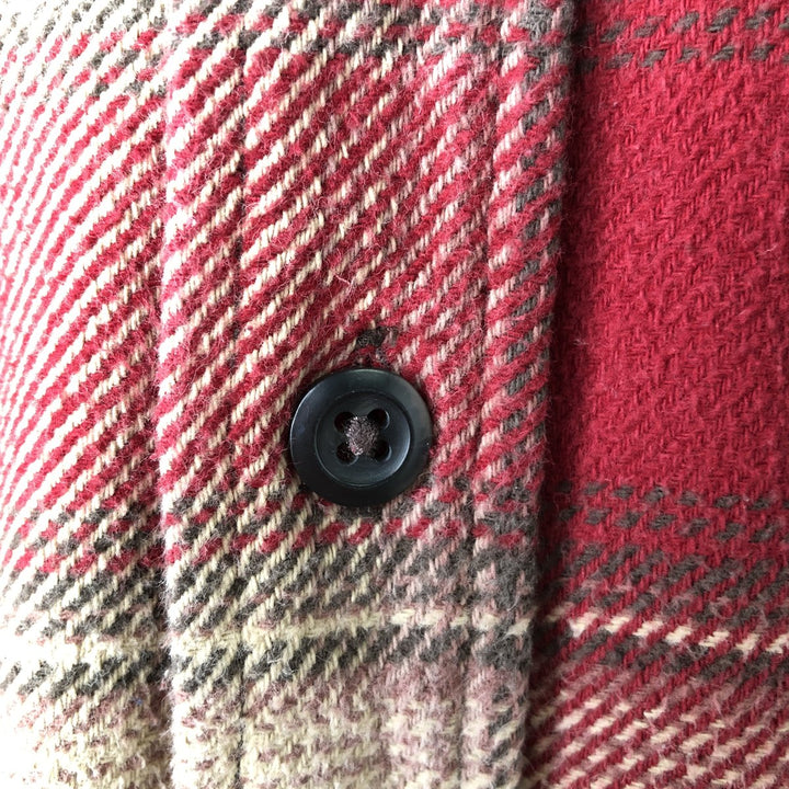 ORVIS Ombre Check Long Sleeve Flannel Check Shirt, Men's Size L cotton red type Vintage Second Hand