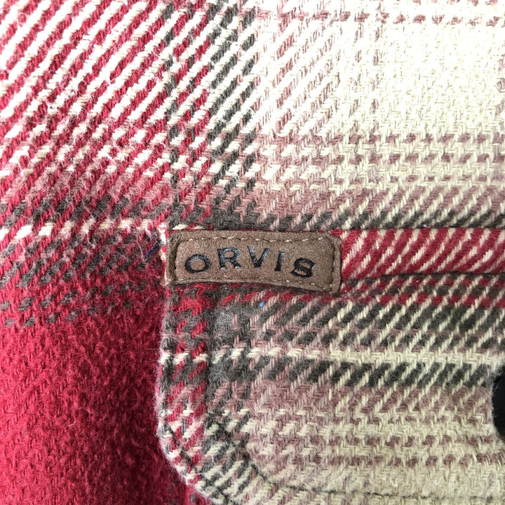 ORVIS Ombre Check Long Sleeve Flannel Check Shirt, Men's Size L cotton red type Vintage Second Hand