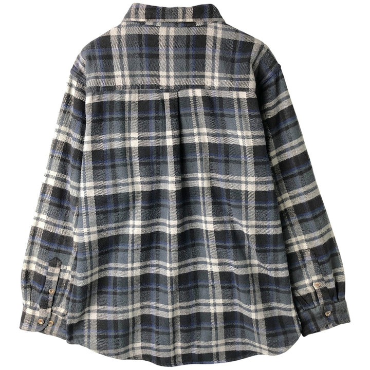 FIELD AND STREAM Long Sleeve Flannel Check Shirt, Men's Size L cotton gray type Vintage Second Hand