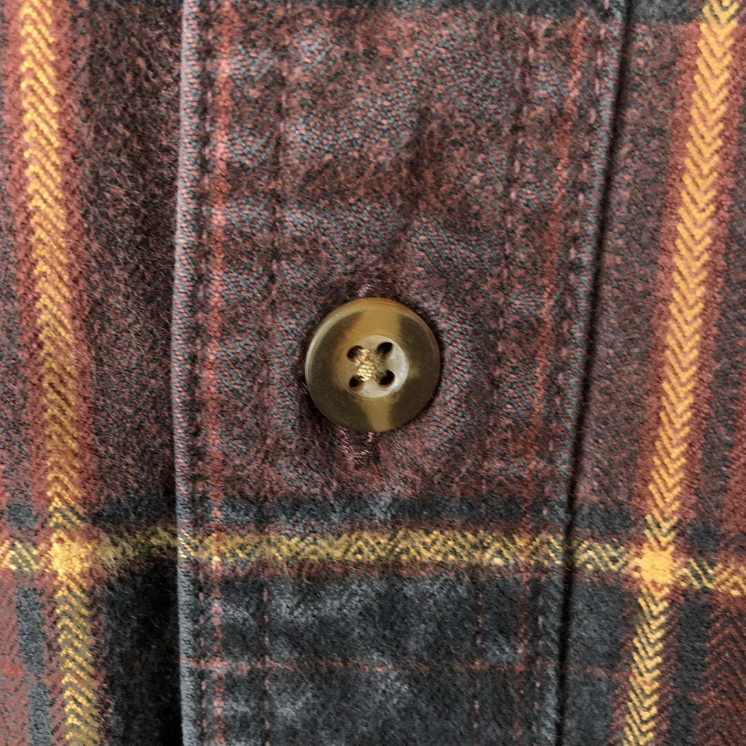 Carhartt ORIGINAL FIT long sleeve flannel check shirt, men's size L cotton red type Vintage Second Hand